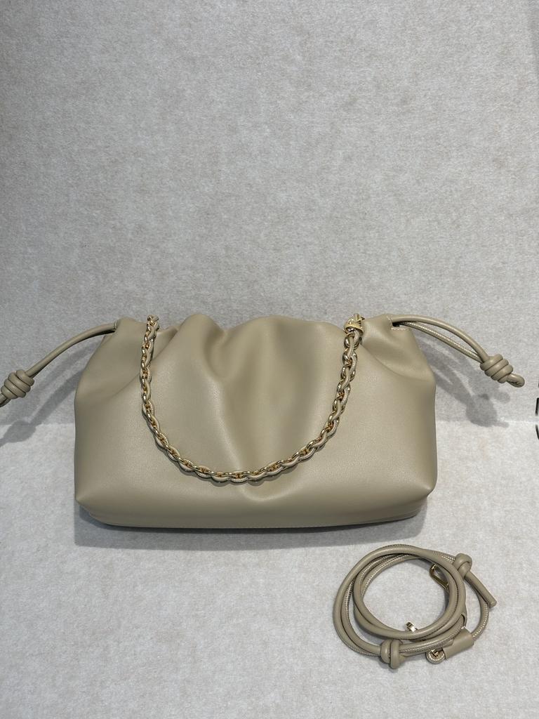 High Quality Leather Women'S Bag Donut Chain Lucky Bag Bag Drawstring Cloud Bag Underarm Bag