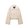 Women's Short Loose Faux Fox Fur Coat - Square Collar, Eco-Friendly, Autumn/Winter.
