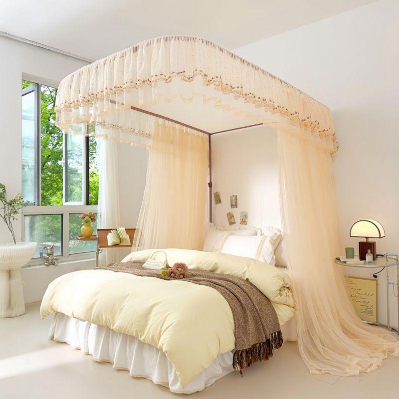 Thickened U-Shaped Mosquito Net Tent: Rail-Type, Three-Door, Princess Style for Home Use (1.8/1.2 Bed)