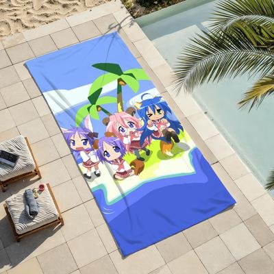 Anime Lucky S-Star K-Konata I-Izumi Towel For Swim Yoga Gym Quick Drying Soft and Skin-friendly Beach Towels All-Season