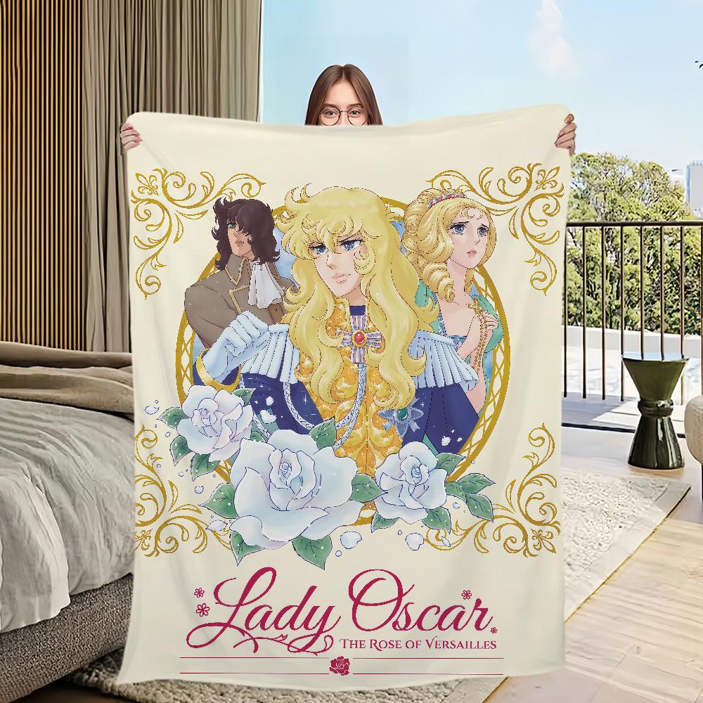 manga anime Flannel warm soft plush blanket Rose of V-Versailles sofa living room hogar Lady O-Oscar bedroom travel gift home