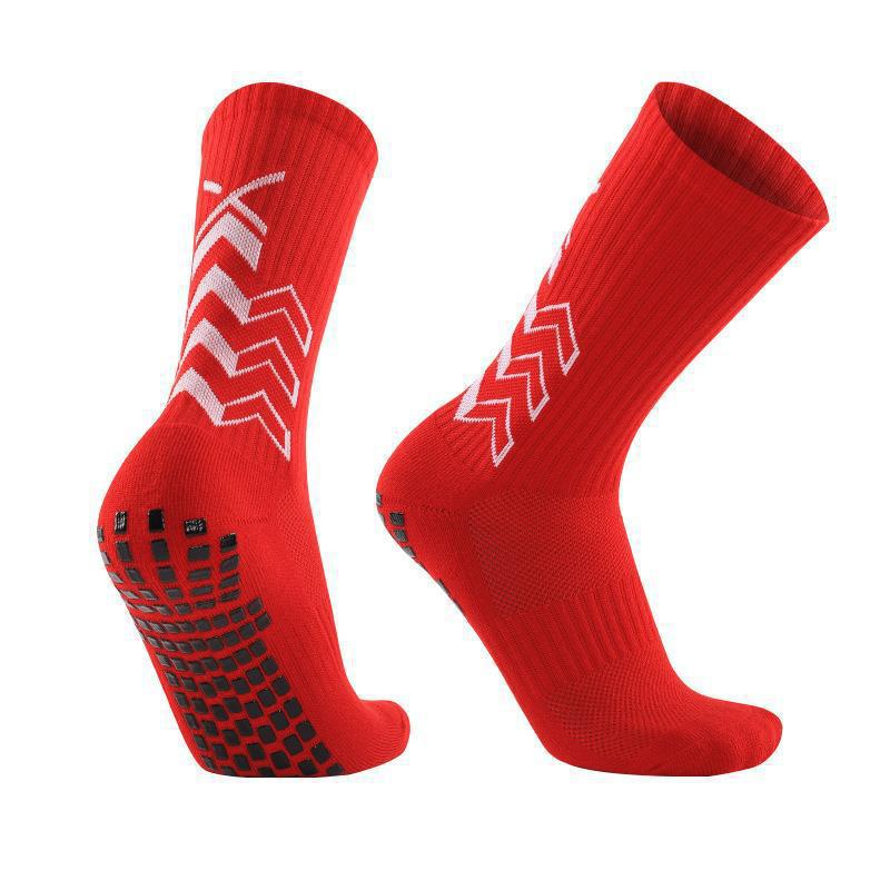 Adult Mid-Calf Non-Slip Football Training Socks - Durable Solid Color Sports Socks for Basketball