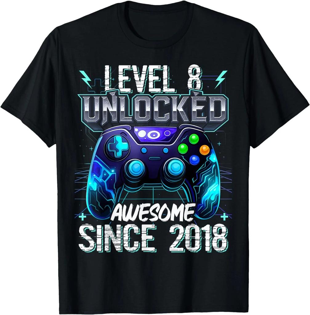 8. Geburtstag Junge Level 8 Gamer 8 Jahre Videospiel Party T-Shirt