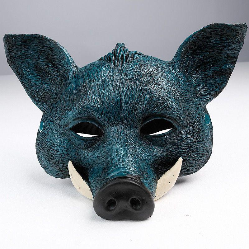 Creative Full Face Men Women Wild Boar Party Masks Modern Simple Large Animal Halloween Girl Costume Fashion Food Blogger Mask