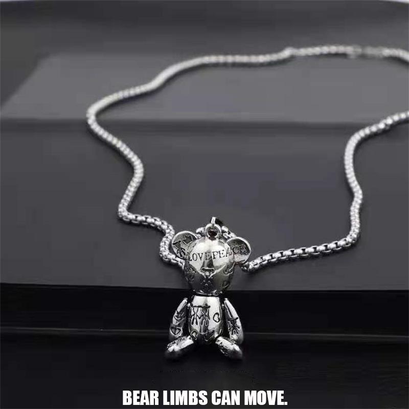 Colier hip-hop urs Colier bărbați Colier femei Colier cu pandantiv la modă Lant pulover