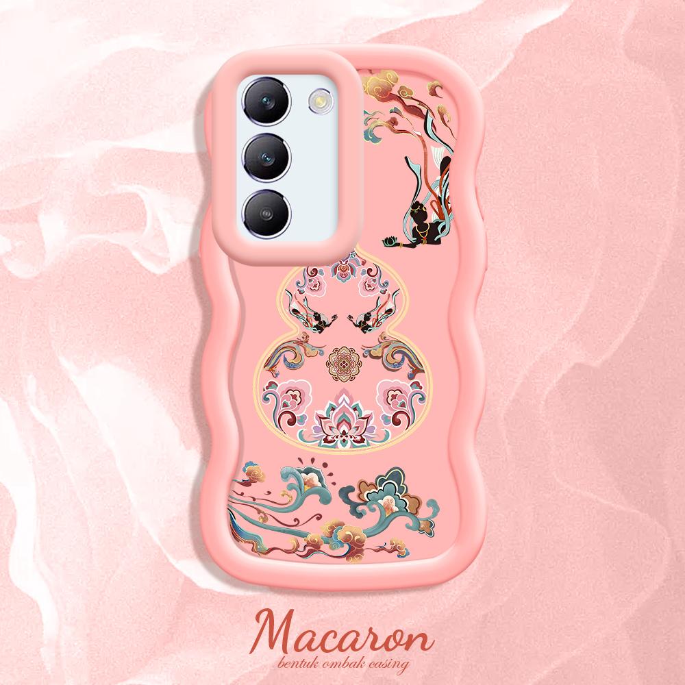 

Окрашенный узор Big Wave Edge Мягкий силиконовый материал Macaron чехол для телефона противоударный защитный резиновый чехол для OnePlus Vivo Motorola Moto Vivo Y21E