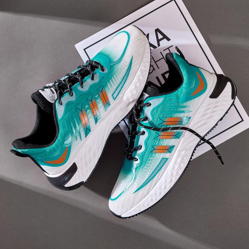 2024 Autumn New Men's Sports Shoes Soft-soled Casual Mesh Breathable Shoes Low-top Versatile Student Shoes