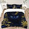 3pcs Midnight Black Cat Duvet Cover Set - Machine Washable, Includes 1 Cover and 2 Pillowcases, No Core Included Yy251013043