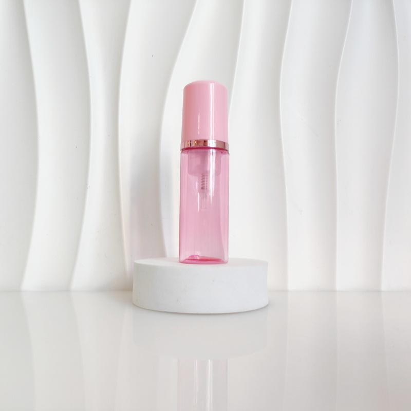 60ml Red Translucent Mousse Dispenser: Cosmetic Brush Foam Bottle for Face Wash and Travel Use