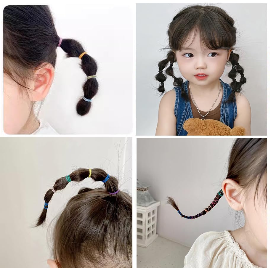 [CRSHIP] 1000 jednorazowych silikonowych gumek do włosów dla dzieci, elastyczne gumki odporne na plątanie dla dziewcząt i małych dziewczynek, urocze i stylowe akcesoria do włosów,