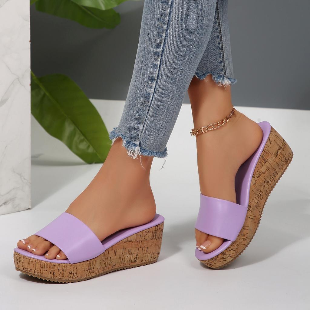 Fashion New Summer Woman Casual Platform Wedges Heels Slippers Fashion Open Toe Roman Women's Sandals Shoes Slides Mules