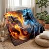 Fire vs Water Elephants Theme blanket Lightweight Warm Flannel Blanket Decorative Throw Blanket for Home Decoration