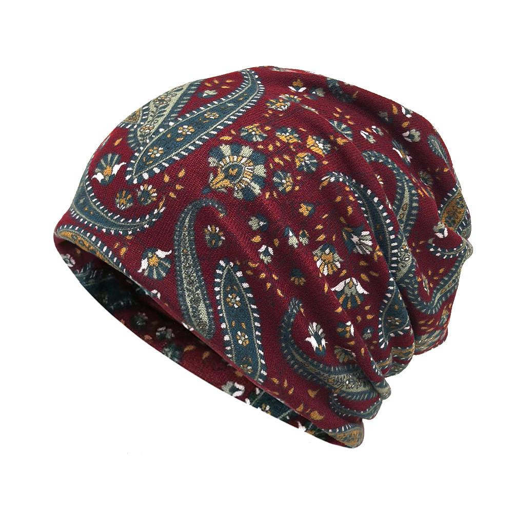 Vintage Style Pullover Cap With Printed Design For Casual Winter Outfits