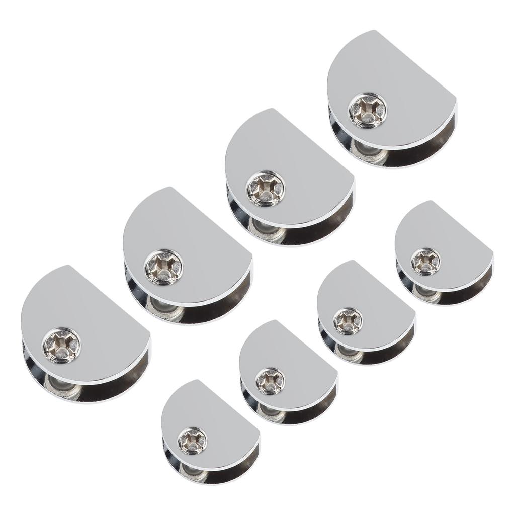 4pcs Glass Clamp Bathroom Mirror Clips Zinc Alloy Clip For 6-12mm Furniture Hardware Glass Shelf Support Brackets Holder