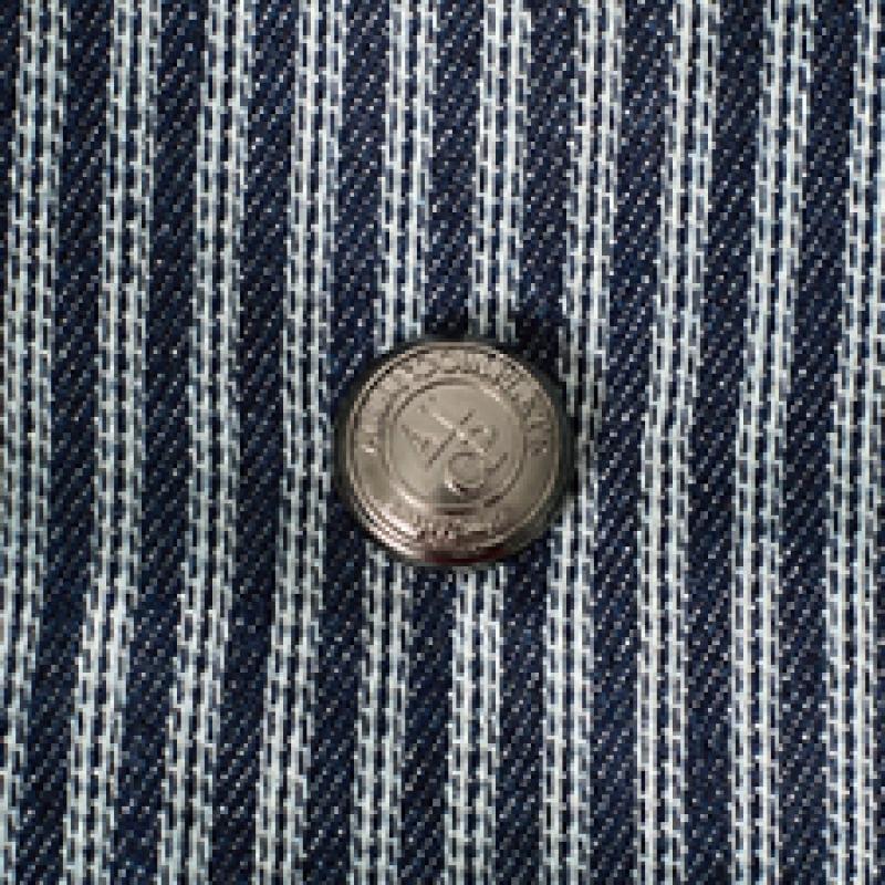 Allincomplete Stripe Stitch Denim Pillbox Cap