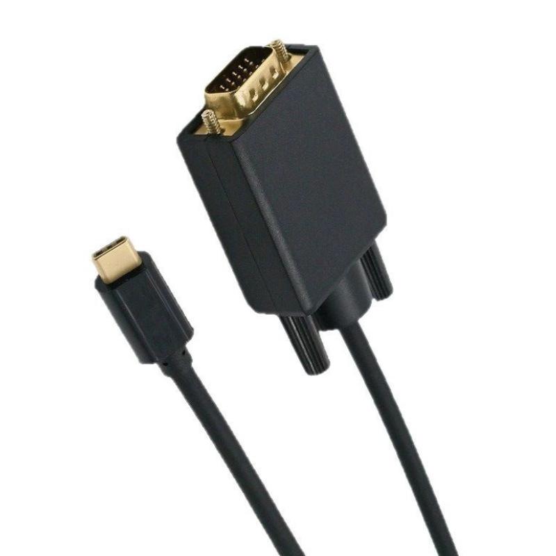 USB 3.1 Type-C To VGA Adapter Cable 1.8m for Phone/Tablet To Projector/TV