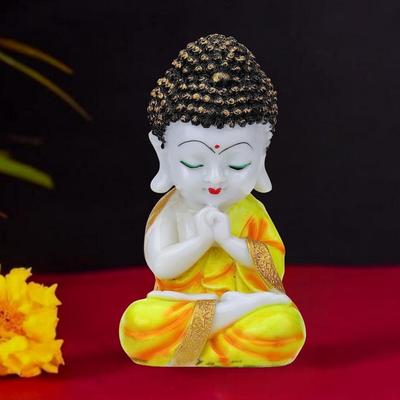 Polyresin Buddha Idol Decorative Showpiece Little Baby Monk Buddha, Marble Buddha Statues Lord Buddha Idol, Monk Statue, Showpiece