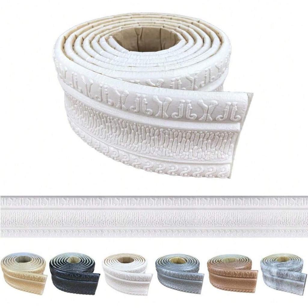 1 Stück 90,55 Zoll Wandpapier dekorative Linie Sockelleistenlinie Dekoration selbstklebend Wohnzimmer Wandgrenze Aufkleber