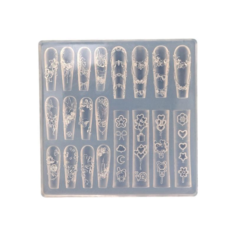 A52E 3D Art Silicone Mould With Butterfly And Spiders Patterns Designs
