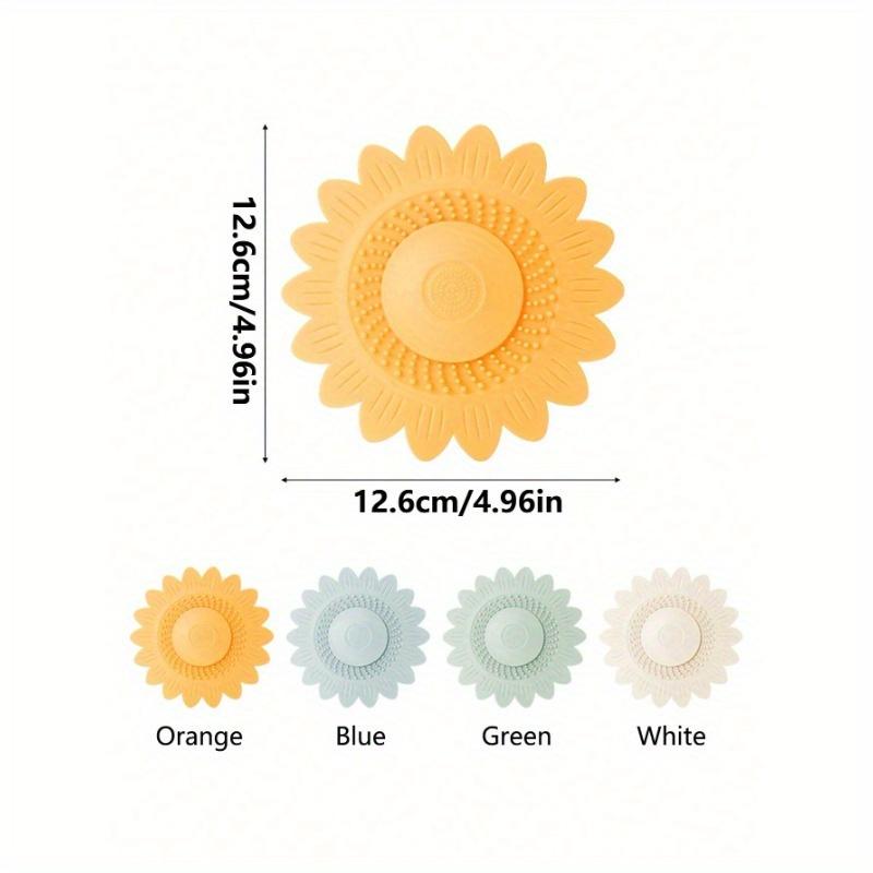 1pc Press-Type Sink Drain Strainer, Floor Drain Cover, Anti-Odor Drain Stopper, Hair Catcher Shower Drain Cover, Flower Design Sink Filter