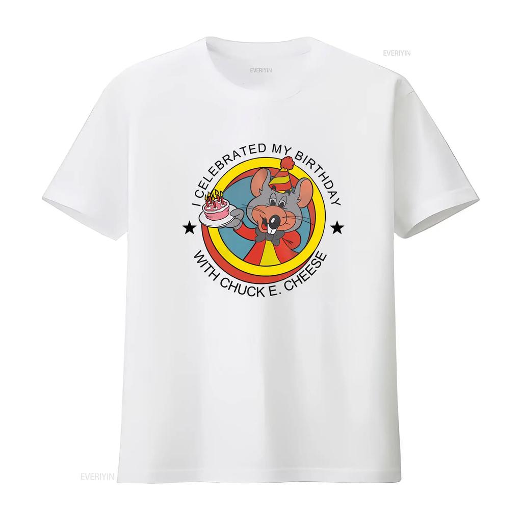 Chuck E Cheese Birthday Celebration T Shirt Fun Mouse Design for Kids Parties vintage Washed Versatile Breathable