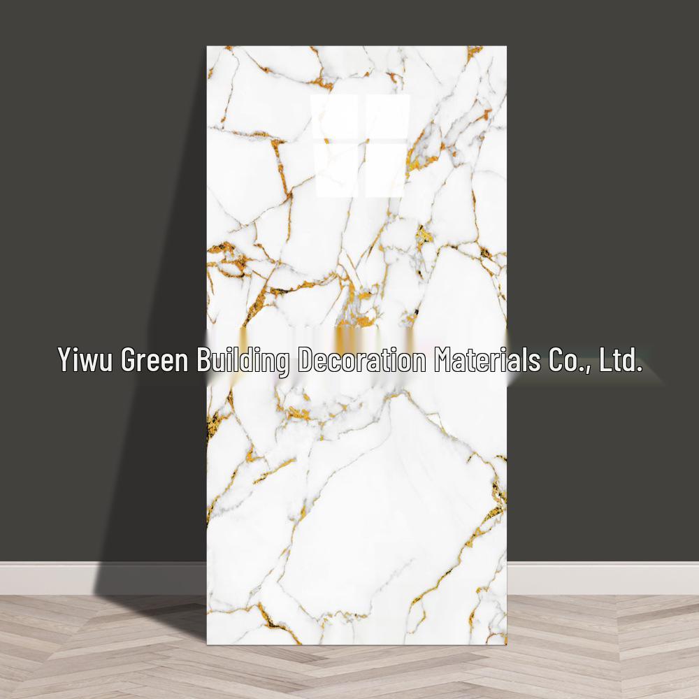 Waterproof Marble Imitation Tile Wall Sticker for Kitchen Renovation - Oil & Moisture Resistant, Self-Adhesive Decor.