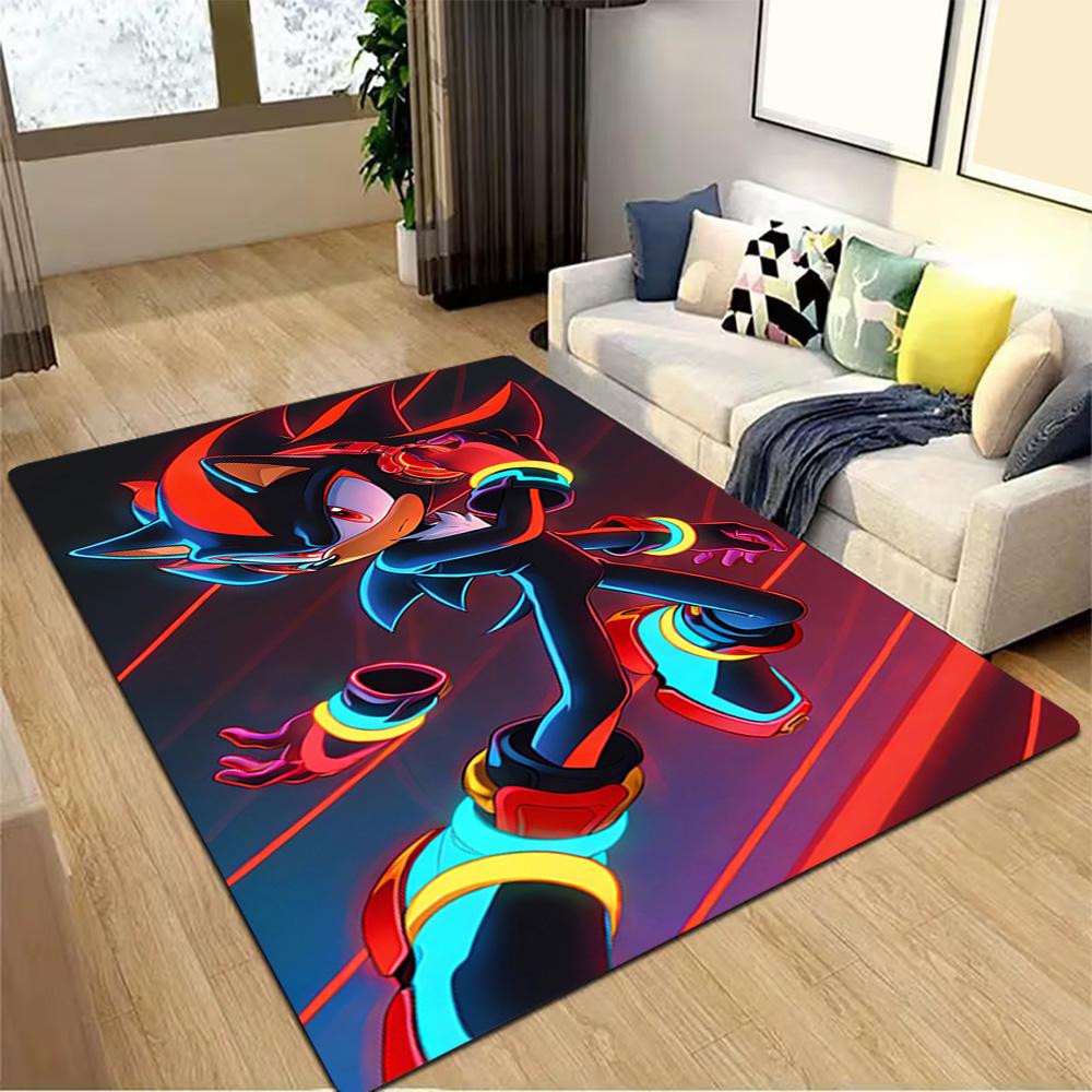 Sonic The Hedgehog Comic Book Decoration,Carpet,Living Room,Bedroom, Non-slip,Square rug