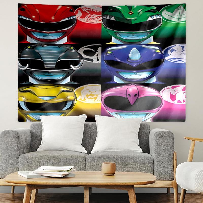 Mighty Morphin Power Rangers Print Tapestry, Lightweight Wall Hanging, for Bedroom, Dorm, Living Room, Home Art Decor - Birthday Christmas Gift for Fr
