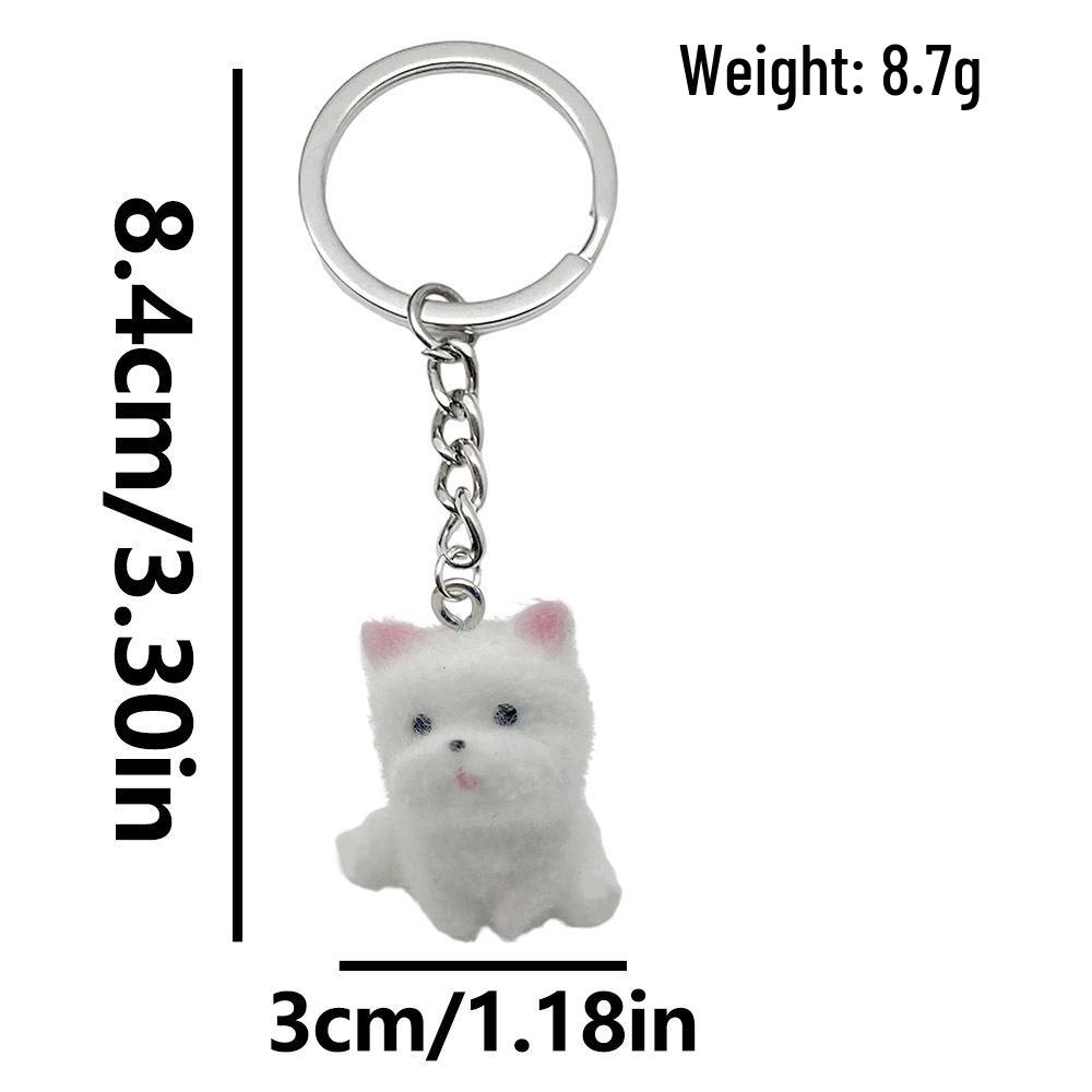 Resin Cartoon Animal Keychain: Puppy, Bichon, Border Collie, Teddy, Rabbit