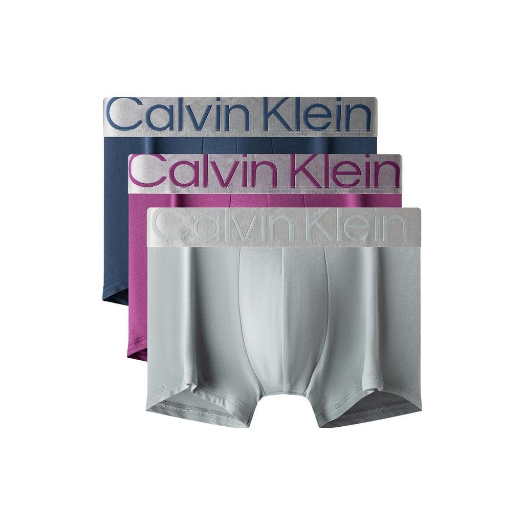 Calvin Klein Color Block Letter Print Mid-Rise Boxer Shorts 3-Pack Men underwear NB3130-C7Y