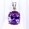 CERTIFIED 925 Sterling Silver Cushion Gem's Pendant 18Ct NATURAL Purple Sapphire