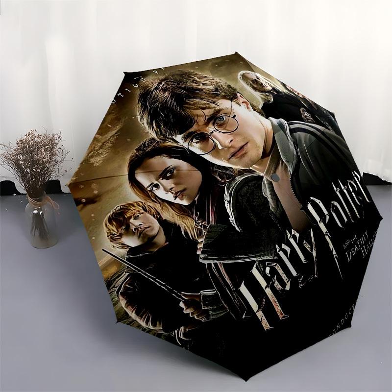 1pc Harry Potter Deathly Hallows Part 1 Umbrella with Plastic Handle,Cartoon Pattern,Suitable for All Seasons Multi-functional Umbrella370