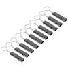 10Pcs Aluminum Alloy Emergency Survival Whistle Double Tube High Frequency Survival Whistle with Keychain