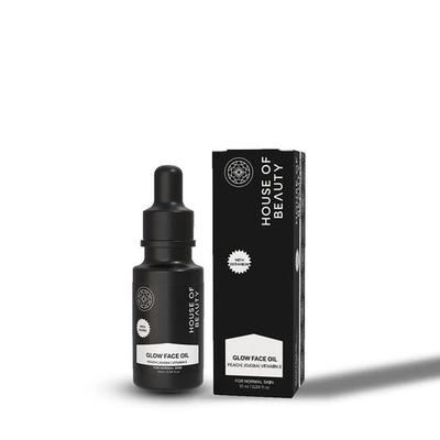 House Of Beauty Pêssego & Jojoba com Vitamina E - Óleo Facial Glow para clareamento da pele, redução de rugas, manchas escuras, Hidratante, Natural - 10 ml