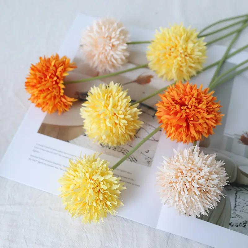 20Pc/lot Artificial Silk Flower Onion Ball Wedding Backdrop Decor Flower Arrangement Fake Dandelion Home Decoration Party Floral