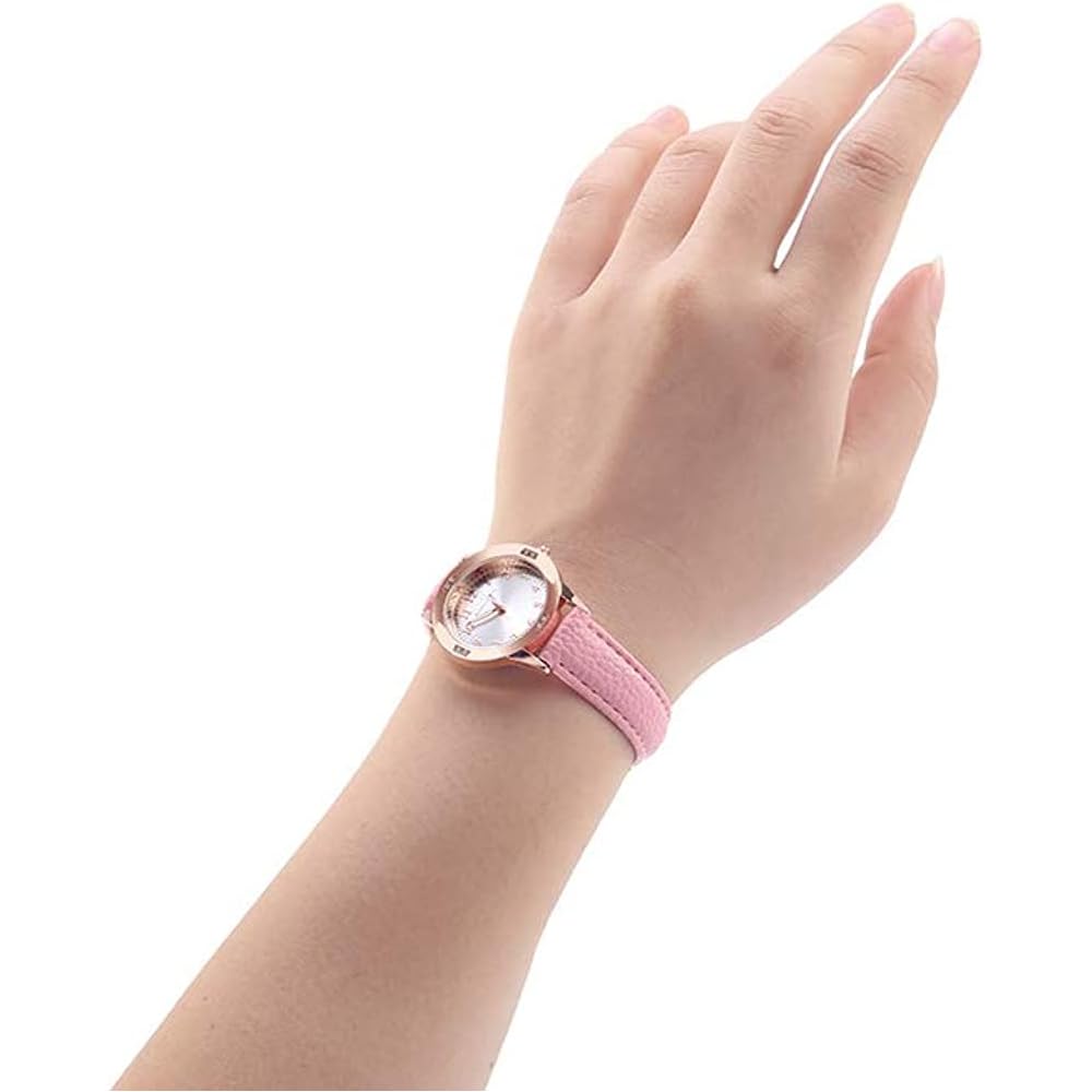 Girls' Fashion Watch White Leather Band Quartz Luminous Women's Timepiece