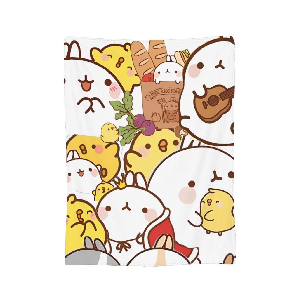 Molang Funny Cartoon Blanket Super Soft Warm Throw Blankets for Sofa 50x60 Inch Multiple Sizes Bedding Throws