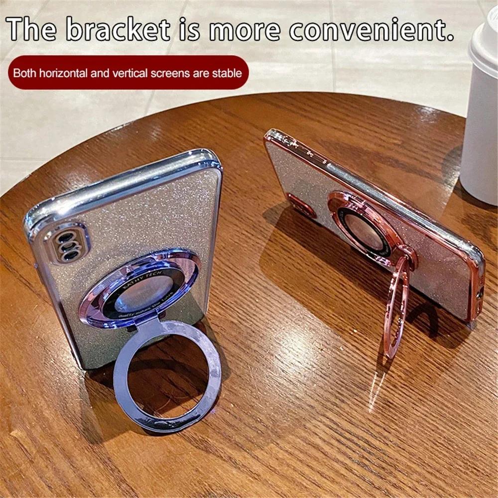 Glitter Crystal Bracelet Phone Holder Case For Samsung A36 A16 A06 A55 A15 A35 A54 A24 A34 A14 A05S Stand Bracket Silicon Cover