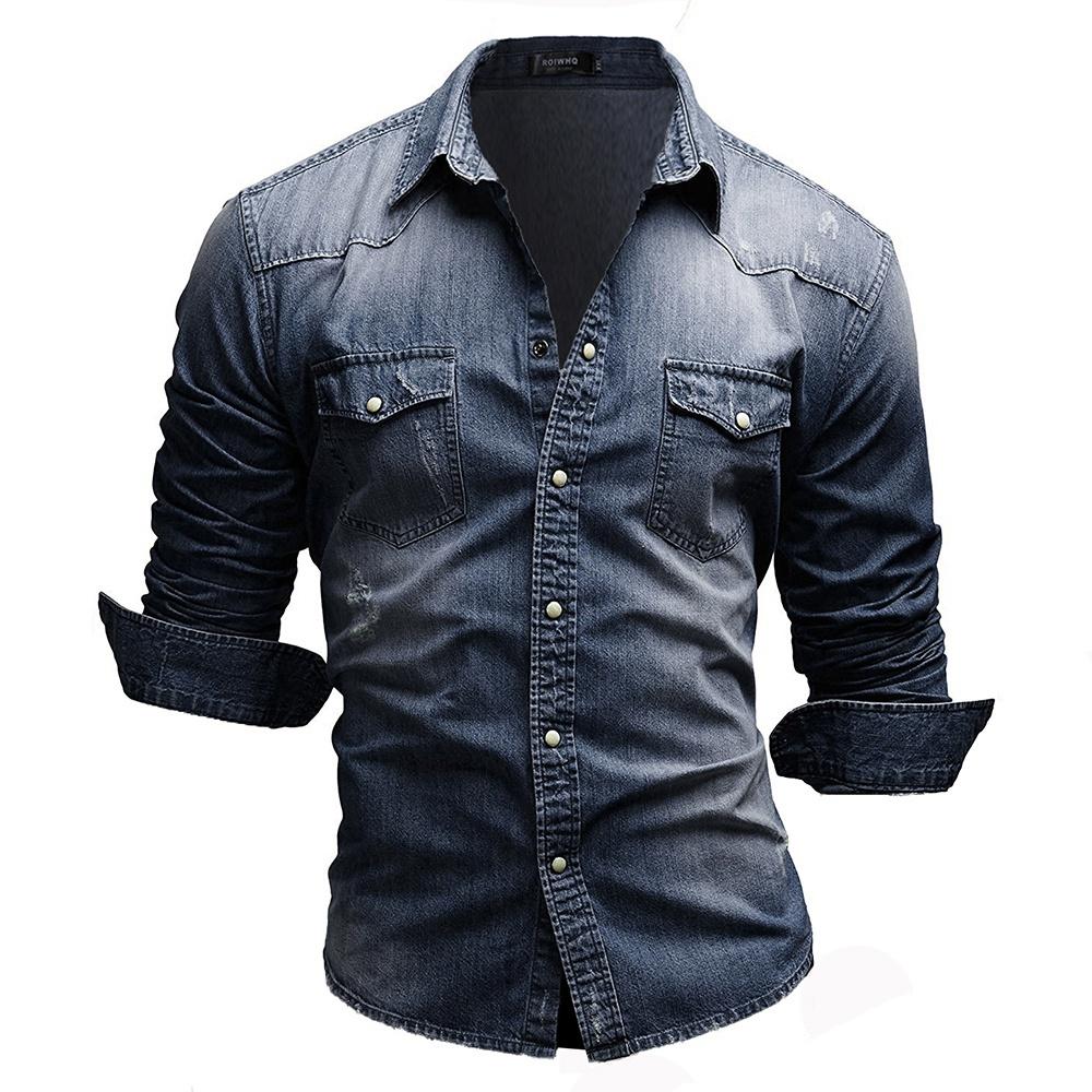 Buy Fashion Men Denim Jeans Shirt 