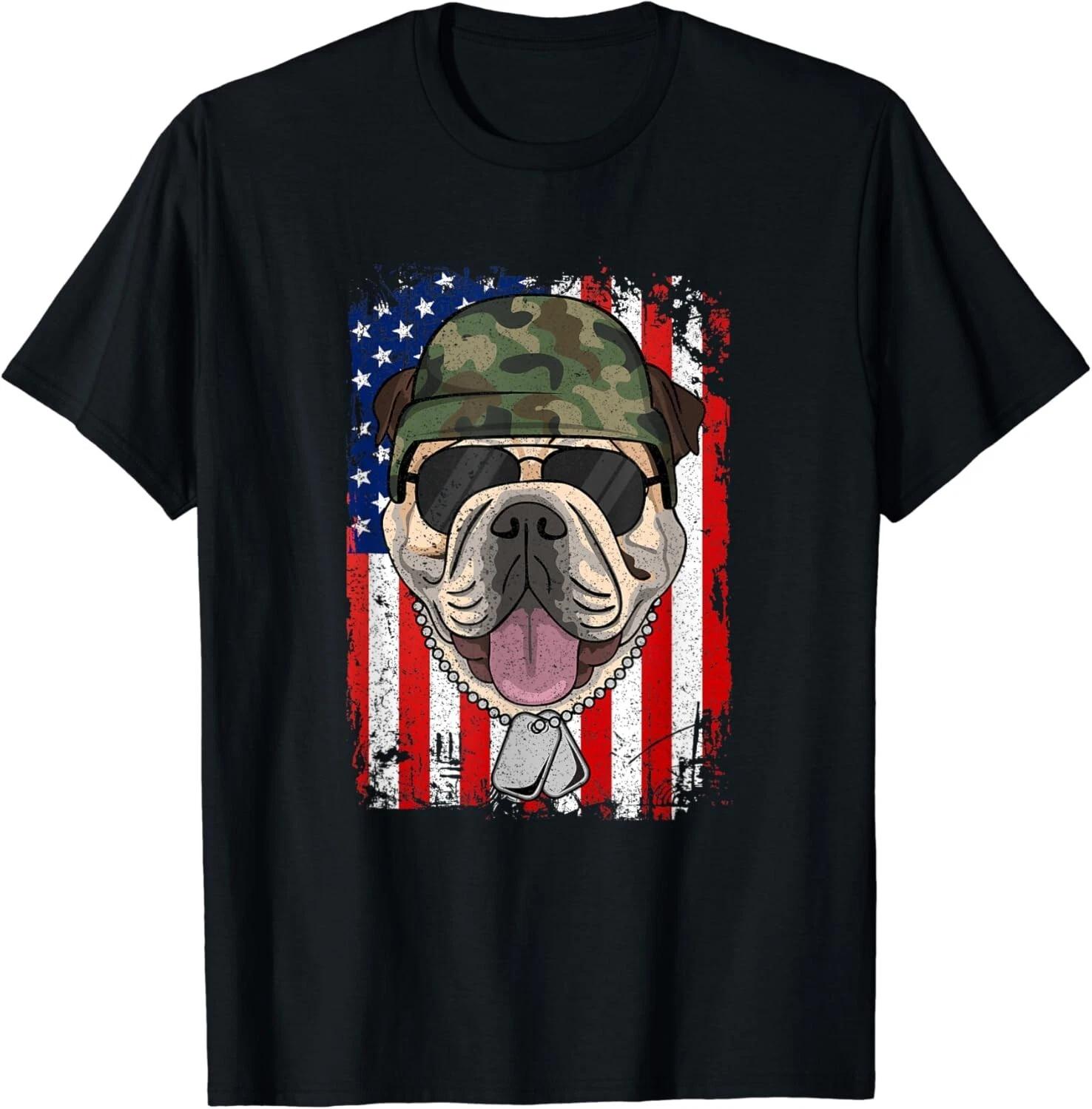 English Bulldog - Dog Veteran 4th of July Gift Unisex T-Shirt XL