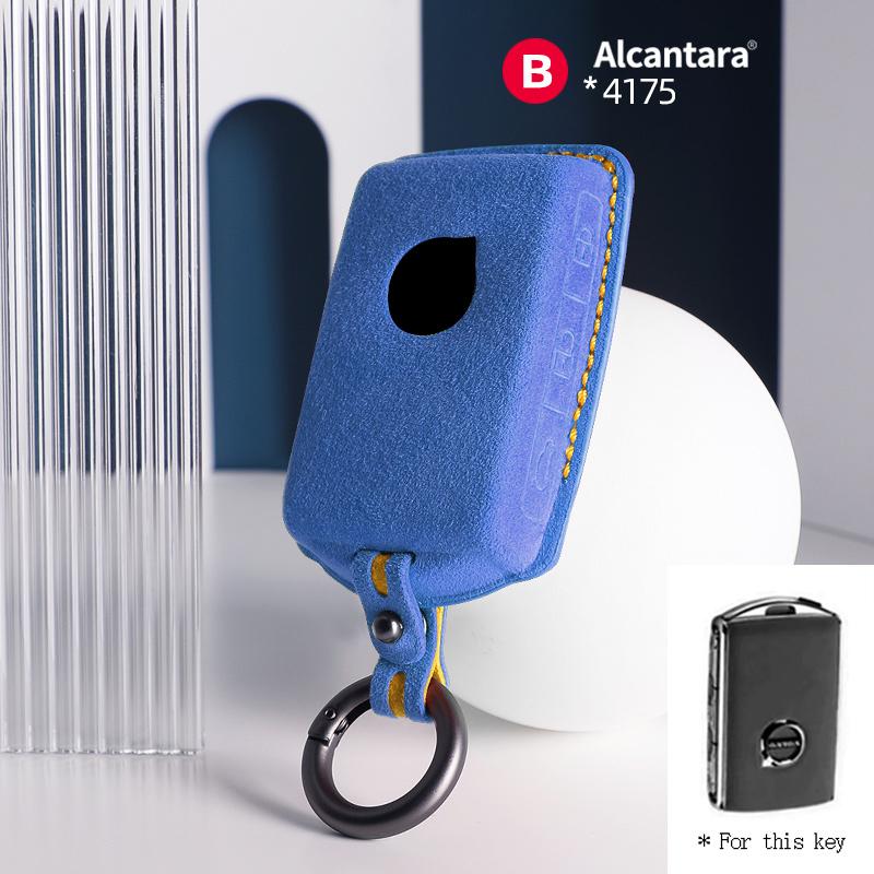 Interior Mouldings Alcantara For Volvo S90 S60 XC60 XC40 V60 V90 Car Key Case Holder Cover Shell Suede Keychain Remote Protector