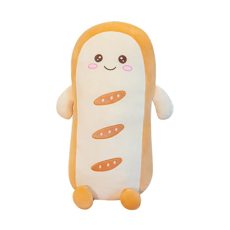 Creative Soft Toast Bread Throw Pillow Plush Toy Bread Doll Girl Sleeping Leg Long Pillow Rag Doll
