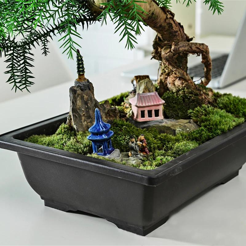 Flowerpots Imitation Purple Clay Succulent Plants Pots Outdoor Garden Landscape Bonsai Pot Trays Rectangular Square Planter