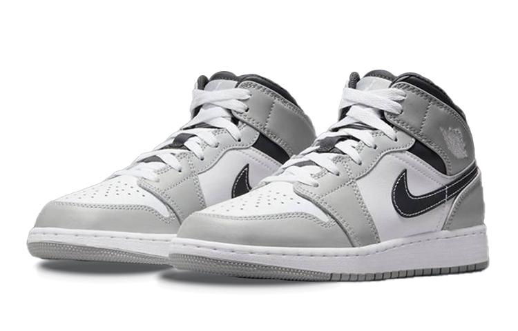 Jordan Kids Jordan 1 Mid "Light Smoke Grey" Sneakers 554725-078