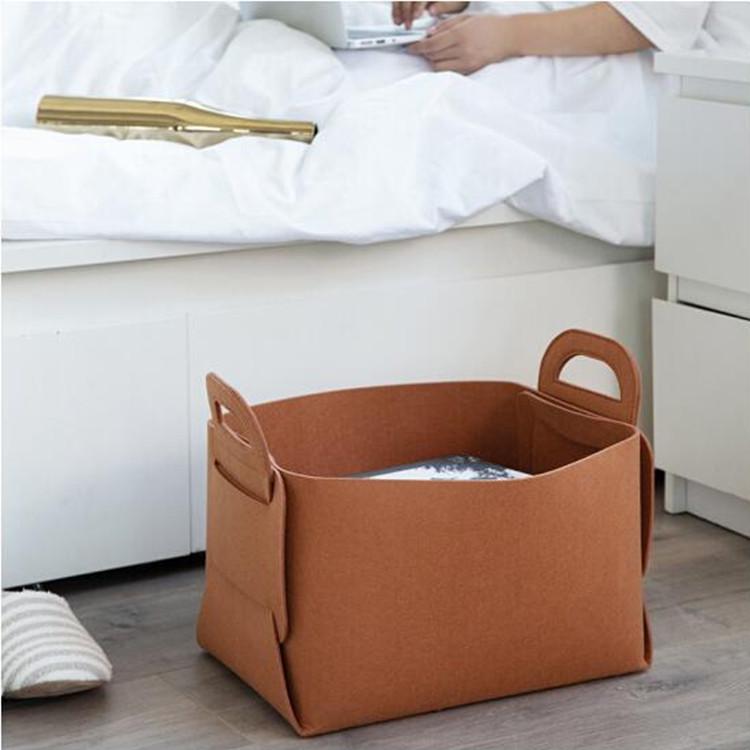 Foldable Felt Storage Basket for Laundry - Large, One-Piece Design