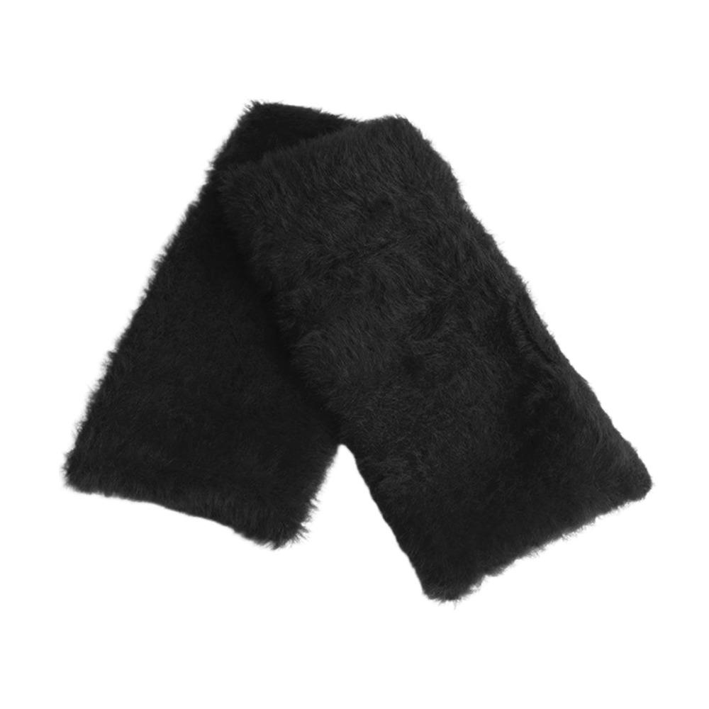 Thick Half Mittens Faux Fur Plush Gloves Protable Fingerless Gloves  for Women Girl