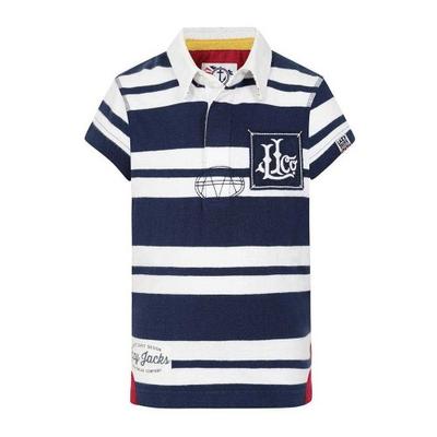Lazy Jacks Boys Double Stripe Short-Sleeved Rugby Polo Shirt