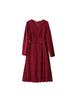 Elastic Velvet Red Toast Dress for Plus Size Women, Spring & Autumn 2025