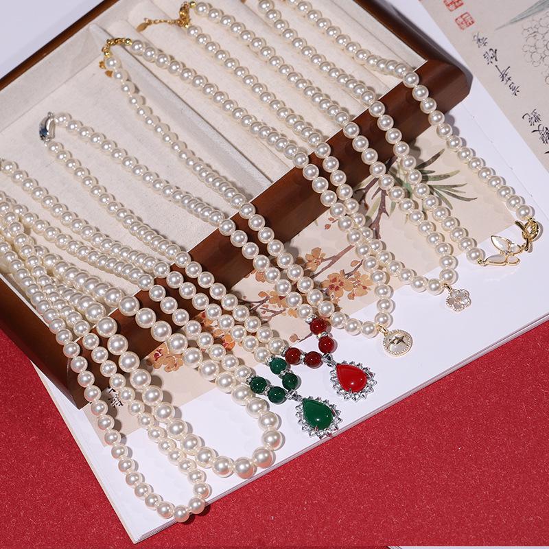 Elegante Collana di Perle di Conchiglia Profonda - Perfetto Regalo per la Festa della Mamma