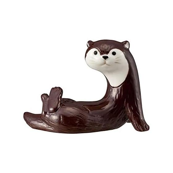 Decole Corporation KAWAUSO CAFE Otter Chopstick Rest, Chocolate KW-92515